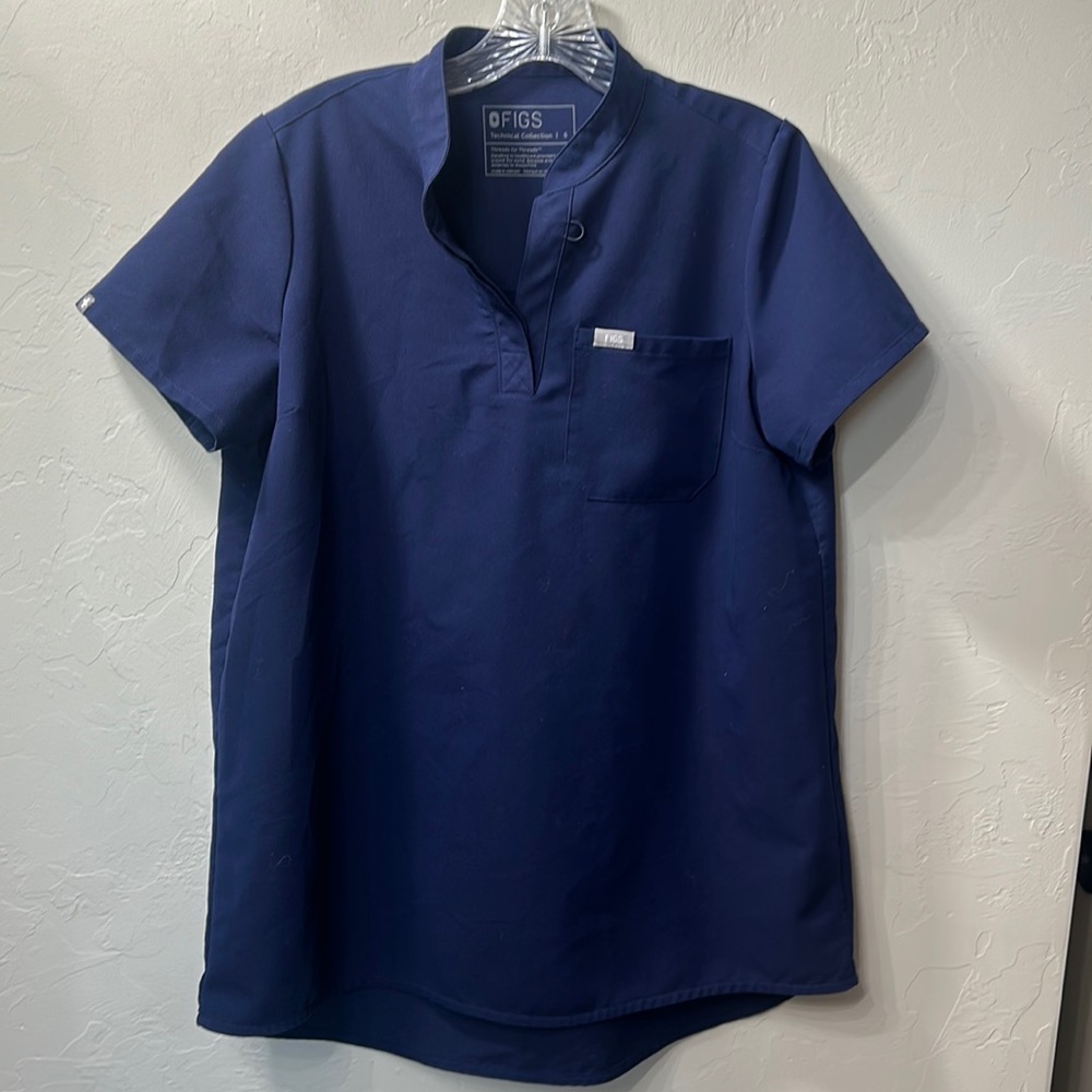 Figs Maternity Navy Blue Scrub Top